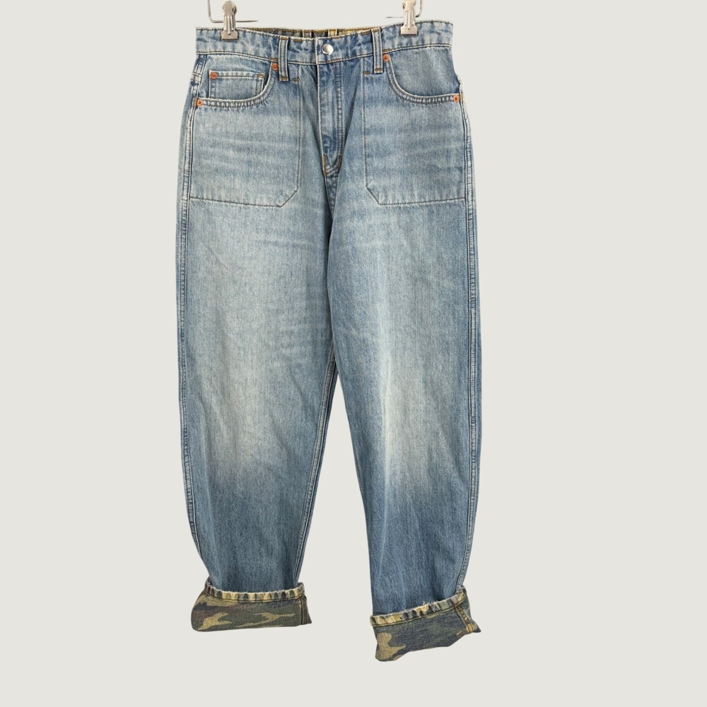 RE/DONE The Rewind Jean Size 25 Thunderstruck Reversible Camo Denim Workwear - Picture 10 of 12